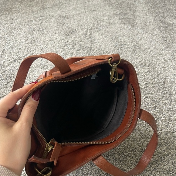 Madewell Brown Suede stripe Leather Bag - Picture 5 of 7